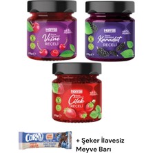 Kms Home Harras Şeker Ilavesiz Reçel Çilek Reçeli - Vişne Reçeli - Karadut Reçeli 275 gr x 3 Adet