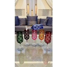 UltraMint Renkli Kristal Petek Kesme El Işi Su Bardağı, Şık ve Zarif Tasarım