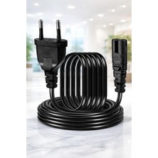 Derwell 5 Metre 5mt 2 Pinli Teyp Işıldak Fişi C7 Radyo /yazıcı/ Işıldak (Ps4/ps3/ps2/teyp Power Ceryan Güç Kablosu