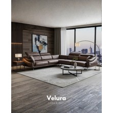 Velura Home & Living Ezel Motorlu Köşe Takımı & Hoparlörlü, USB Portlu, Genişleyebilir Büyük Köşe Takımı - Nubuk Kumaş