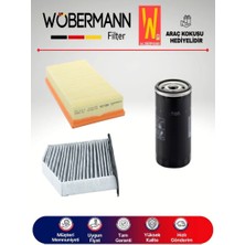 Wöbermann Audi A3 1.6 Filtre Bakım Seti 1997-2003 3lü Karbonlu