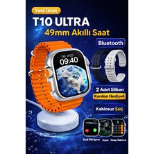 Digi Monster Digimonster T10 Ultra Watch 8 Ultra Kasa 49MM Akıllı Saat 2 Kordon Hediyeli