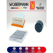 Wöbermann Renault Megane 2 1.4 Filtre Bakım Seti 2004-2009 3lü Karbonlu