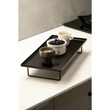 Rarart Concept Siyah Metal Tepsi -  Dekoratif Sunum Ve Servis Tepsisi - Apresentacao