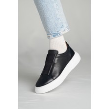 Faruk Balkanas Gogh Model Lastikli Detaylı Natural Deri Sneaker Ayakkabı