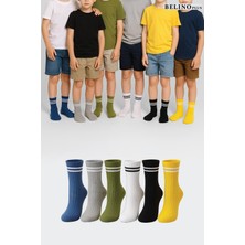 Belyy Socks 6 Li Paket Çember Desen Pamuklu Çocuk Çorabı