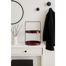 Rarart Luna 2 Katlı Bordo Metal Organizer - Çok Amaçlı Düzenleyici - Luna
