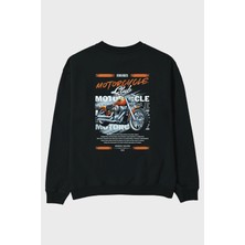 Ankhises Motosiklet Serisi 34 Arka Baskılı Oversize Sweatshirt Erkek Kadın Unisex