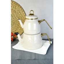 PremiumPort Paslanmaz Emaye Çaydanlık, Şık ve Dayanıklı, Sıcak Tutan Tasarım