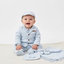 Erkek Bebek Müslin Papyonlu Set 0-3 Ay