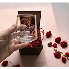 Opia Kristal Kişiye Özel Kapibara Desenli Bardak 14 Şubat Temalı