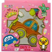 Elegantshop 5d Yapışan Boncuk Goblen Mozaik Tablo Pano 15*15 cm Balonlu Araba