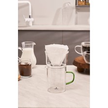 PremiumPort Borosilikat Cam Dripper ve Filtre Kahve Demleme Ekipmanı 450 ml