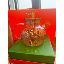 PremiumPort Cam Demlik 1 Lt Bitki Çayı Demliği Süzgeçli, Şık ve Kullanışlı Tasarım