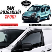 ŞüsCarOto Aksesuar Citroen Nemo 2008-2022 Uyumlu Mugen Cam Rüzgarlığı Seti Piano Black 2\'li Ithal Parlak Siyah