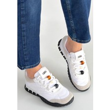 Mesga Butik Tues Beyaz Nubuk Bağcıklı Spor Ayakkabı