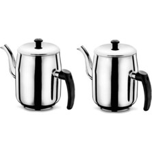 PremiumPort Çelik Çay Kazanı Demliği 2'li Set, Dayanıklı ve Şık Tasarım