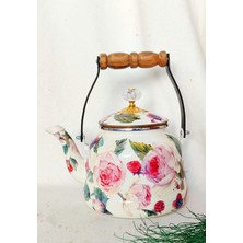 PremiumPort Emaye Demlik Kettle, 2.5 L, Şık ve Dayanıklı Tasarım, Kristal Kapak