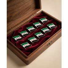 Zaytoon 10'lu Yeni Suriye Bayrak Unisex Yaka Mineli Rozeti 21 mm A300029-10