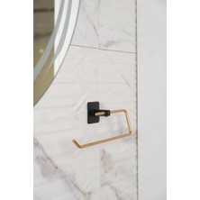 Storemax Yapışkanlı Kare Açık Solo Havluluk Havlu Askısı Altın Siyah S-110