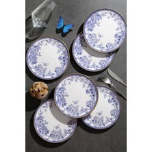 UltraMint 6'lı 19CM Seramik Pasta Tabağı Seti, Şık ve Dayanıklı Tasarım