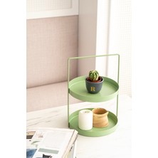 Rarart Concept 2 Katlı Yeşil Metal Organizer - Çok Amaçlı Düzenleyici - Luna