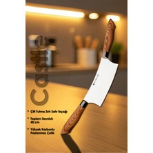 Castle Çift Tutma Mutfak Börek Pide Pizza Kıyma Şef Bıçak Salata Şef Zırh Bıçağı Lzg-19