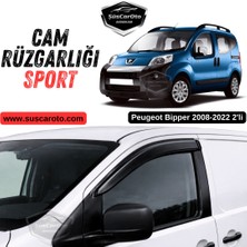 Caralp Peugeot Bipper 2008-2022 Uyumlu Mugen Cam Rüzgarlığı Seti Piano Black 2\'li Ithal Parlak Siyah