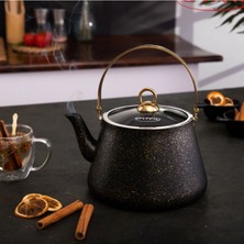 PremiumPort Gold Stone 3 Lt Bakraç Çay Demliği, Büyük Boy Bitki Çayı Çaydanlığı