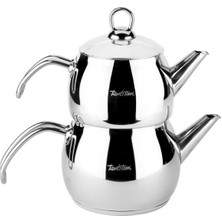 PremiumPort Paslanmaz Çelik Çaydanlık Takımı, Orta Boy, 1000/1600 Ml, Şık ve Dayanıklı