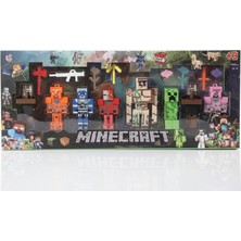 Farbu Oyuncak Golemli Minecraft  8 Karakter 8 Aksesuar 16 Parça Çocuk Figür Oyun Seti