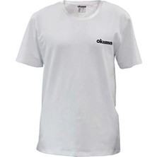 Okuma White Motif Cotton Short Sleeve Shirt
