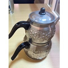 PremiumPort Şık ve Kaliteli Motif Desenli Aluminyum Çaydanlık No:4