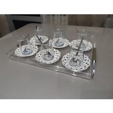 UltraMint Şeffaf Pleksi Çay Tepsisi, Şık ve Dayanıklı Ev ve Ofis Kullanımı