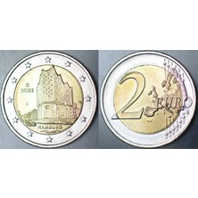 Banknoting Almanya 2 Euro 2023 D. Hatıra-Hamburg.
