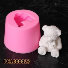 Poyrish PK1000023 - Silikon Kalıp Mum Kalıbı - Oturan Ayıcık