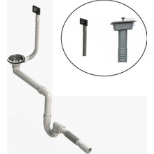 Melek Yapı Çöpmak Taşmalı Evye Sifonu Dirsekli Flex Tahliyeli Yer Tasarruflu Model