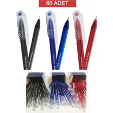 Nistabolje 60 Adet Tükenmez Kalem Mavi Kırmızı Siyah Renkli Ergonomik Tasarım