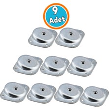 Nzb 9 Adet Dereceli Açılı Metal Set Mobilya Ayak Bağlantı Aparatı M8 Sehpa Masa Ayağı Tabanı Montaj