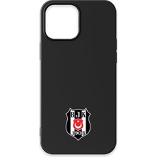 iPhone 13 Pro Max Uyumlu Beşiktaş Logo Siyah Silikon Lisanslı Telefon Kılıfı