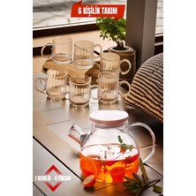 PremiumPort 6 Kişilik Cam Demlik ve Fincan Takım Seti, Şık ve Kullanışlı