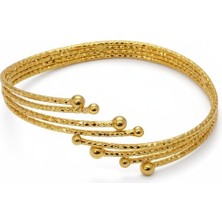 Lunel Accessory Altın Kaplama Çok Sıralı Zarif Kelepçe Bilezik – Minimal ve Şık Kadın Bileklik