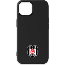 iPhone 14 Uyumlu Beşiktaş Logo Siyah Silikon Lisanslı Telefon Kılıfı