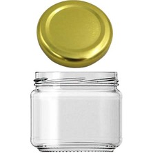 Poyrish Mum Kavanozu Cam 300 Ml. Gold Kapaklı (1 Adet)