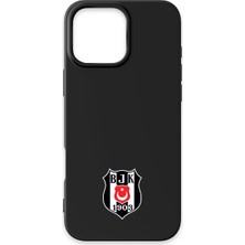 iPhone 16 Pro Uyumlu Beşiktaş Logo Siyah Silikon Lisanslı Telefon Kılıfı