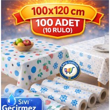 Nistabolje 100 Adet Kullan At Masa Örtüsü(10'lu Rulo x 10) Su, Sıvı ve Yağ Geçirmez 100X120CM Sofra Kağıdı Piknik Örtüsü