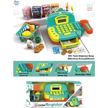 Brother Toys 29 Parça Mikrofonlu Barkod Okuyuculu Sesli Işıklı Yazar Kasa Market Oyuncak Yazarkasa