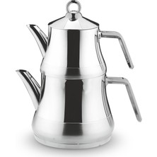 PremiumPort Şık Orta Boy Çelik Çaydanlık Takımı, Dayanıklı ve Estetik Tasarım