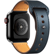 Cekar Store Apple Watch 38MM KR415 Luaz Deri Kordon - Lacivert