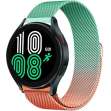 Cekar Store Watch 22MM Metal Mıknatıslı Kordon - Turuncu-Yeşil